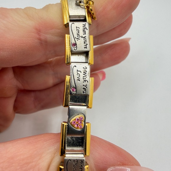 6.5" Bradford Exchange "Charming Touches" two toned metal "Daughter" bracelet! - Picture 3 of 13